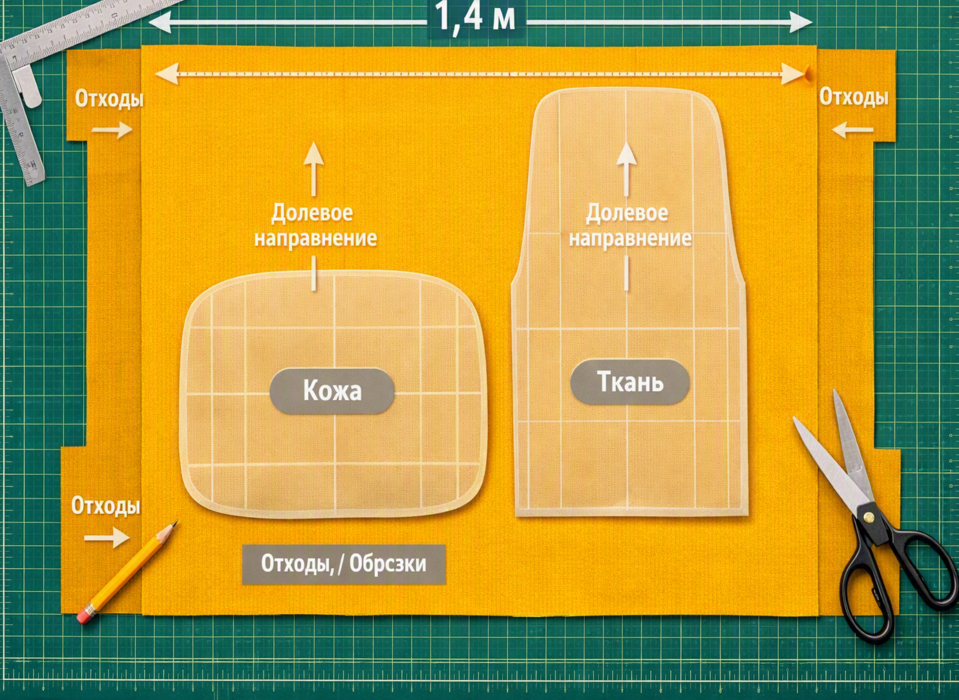 calculate material 3 Выкладка лекал кожи